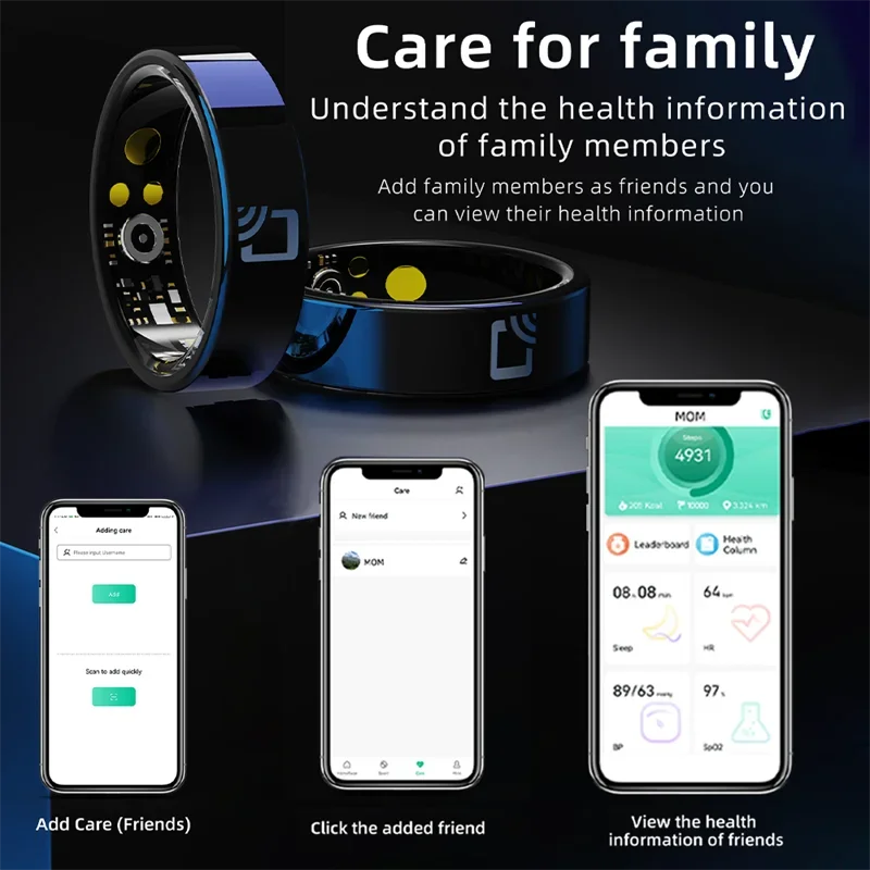 Visiovoy Smart Ring with NFC for Men and Women, Health and Sleep Monitor, 5ATM Water Resistant, Multi-Sport Mode