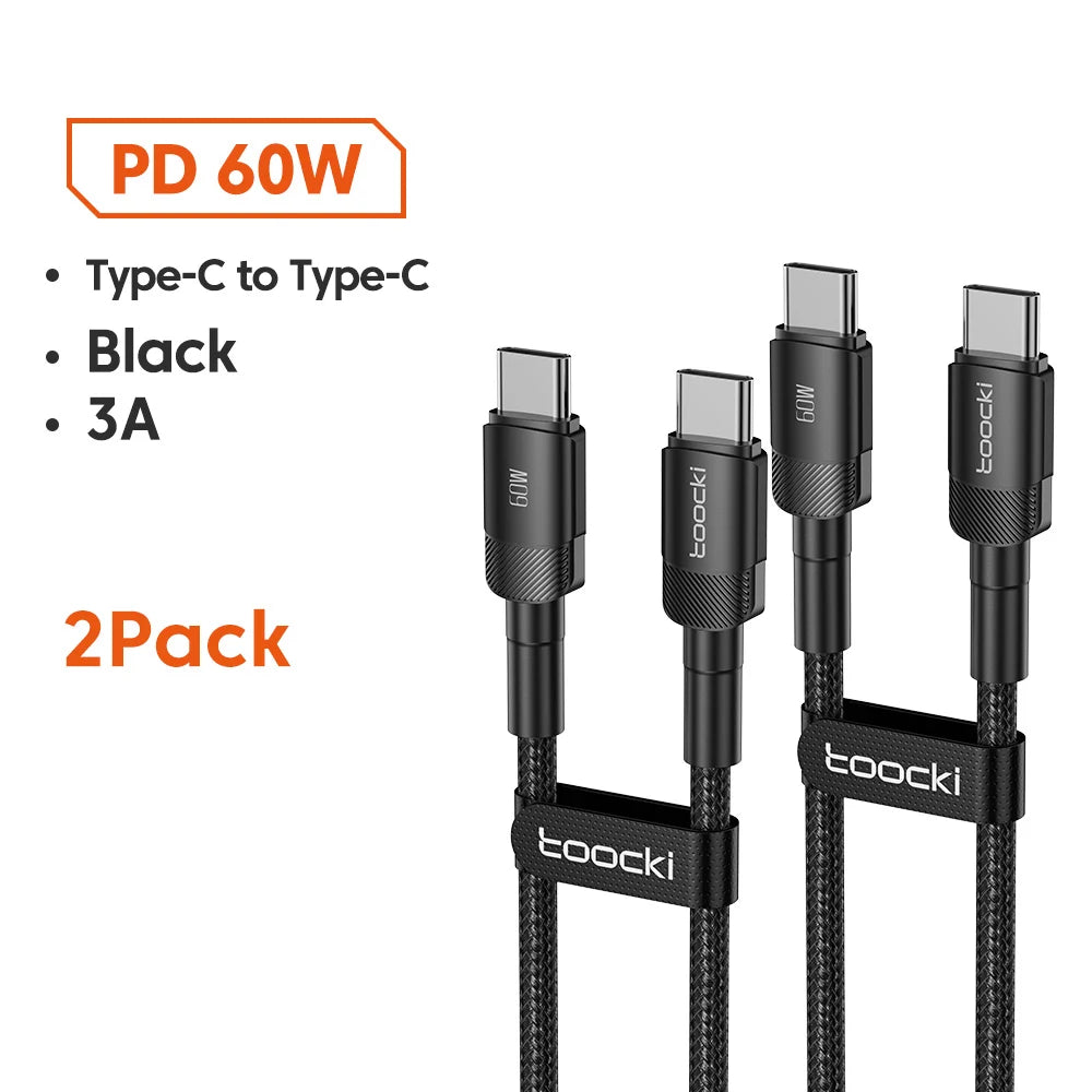 Toocki 100W USB Type C To USB C Cable PD 3.0 Fast Charging Charger Type-C Wire Cord For Macbook Samsung Xiaomi USB-C Cable 1M 2M