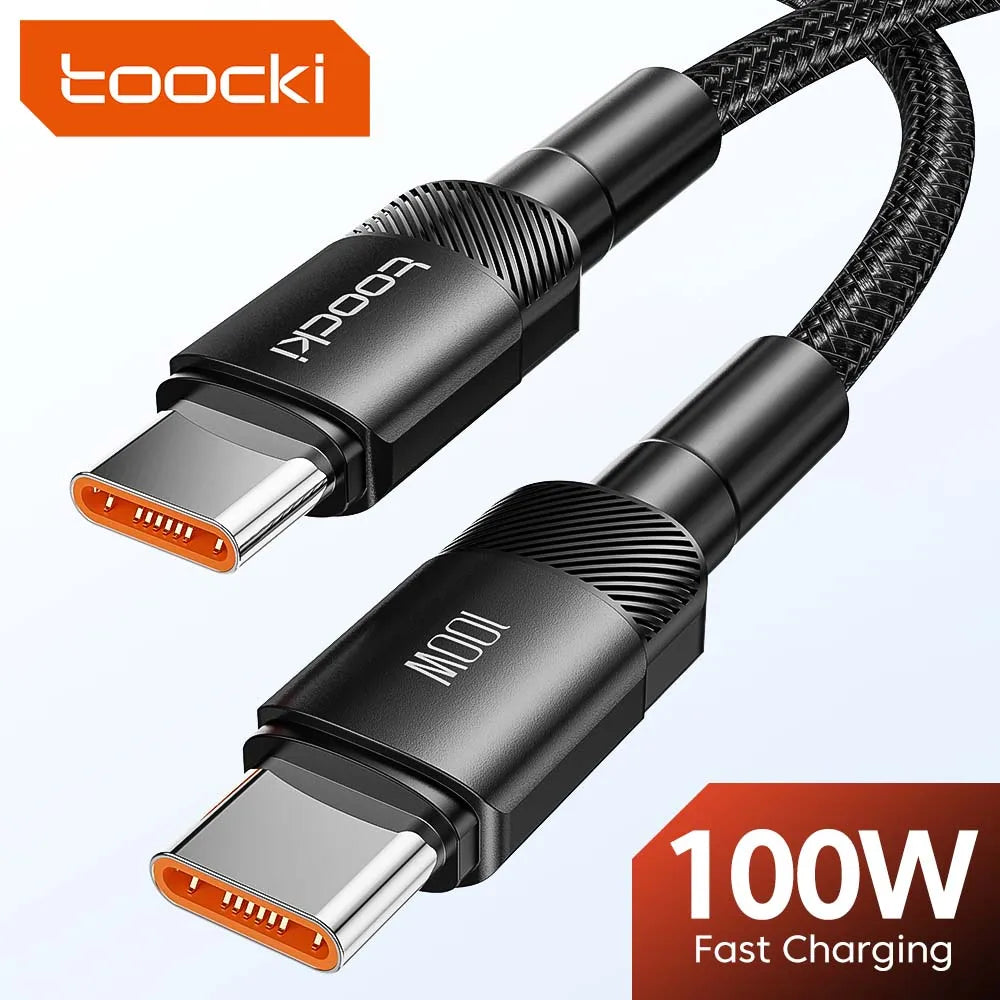 Toocki 100W USB Type C To USB C Cable PD 3.0 Fast Charging Charger Type-C Wire Cord For Macbook Samsung Xiaomi USB-C Cable 1M 2M